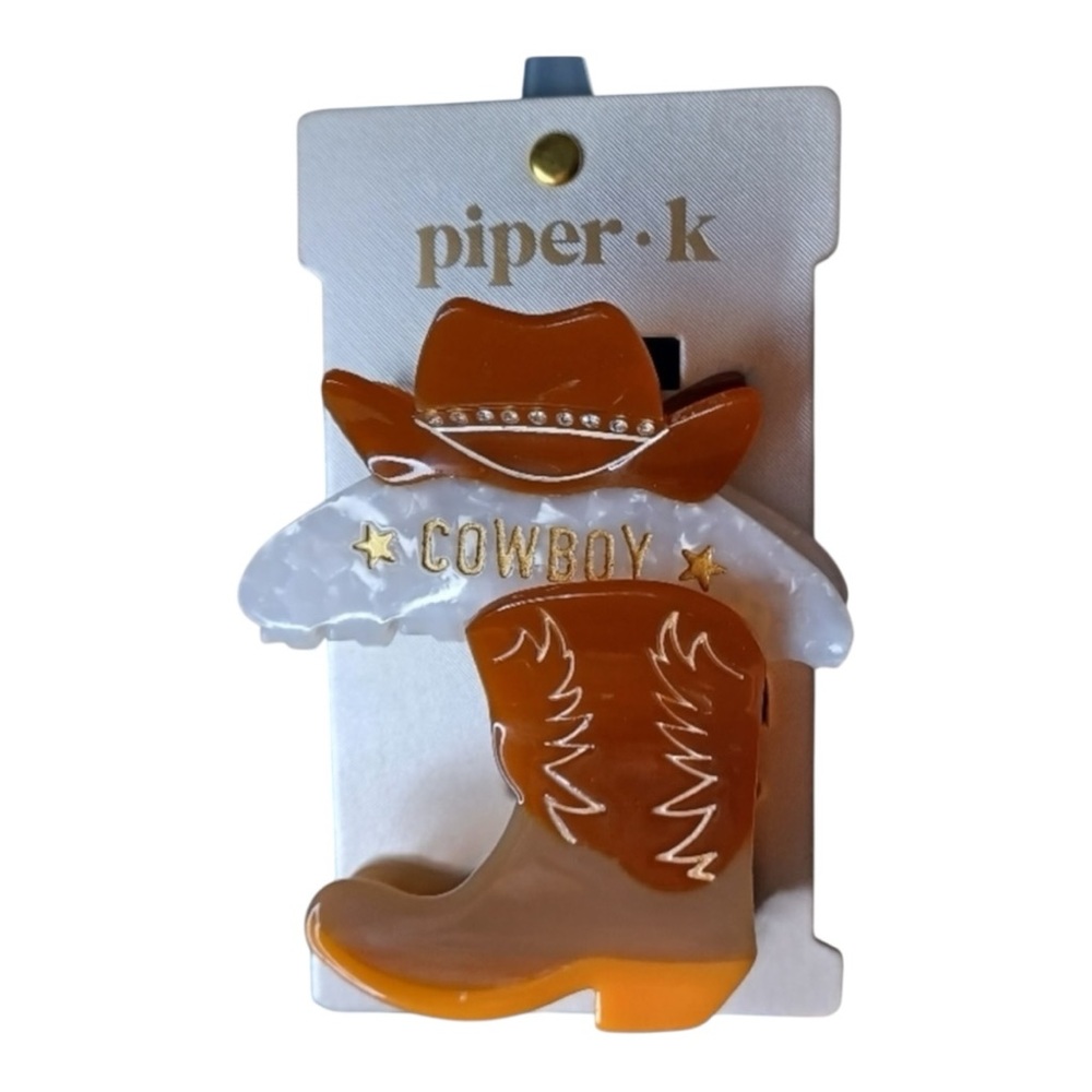 Piper K Cowboy Boot Set Of 2 Hair Claw Clip